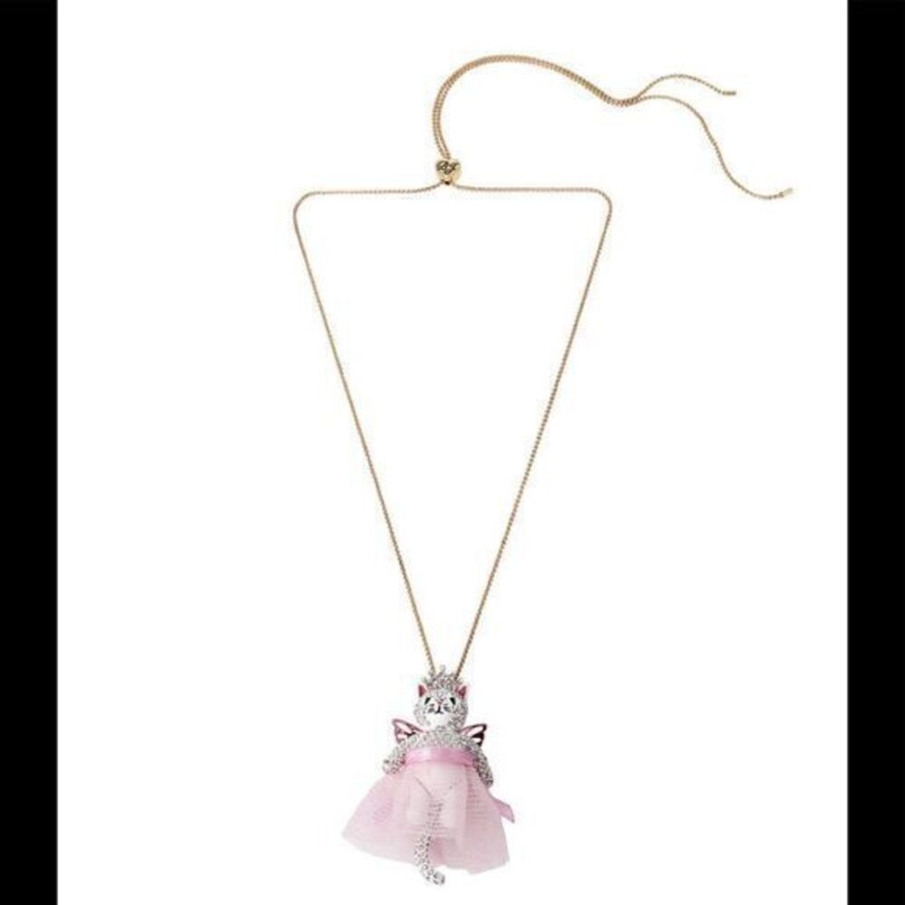 Betsey Johnson Cat Fairy Pendant Necklace